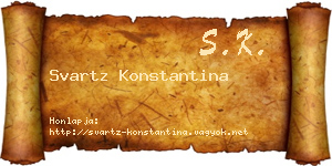 Svartz Konstantina névjegykártya